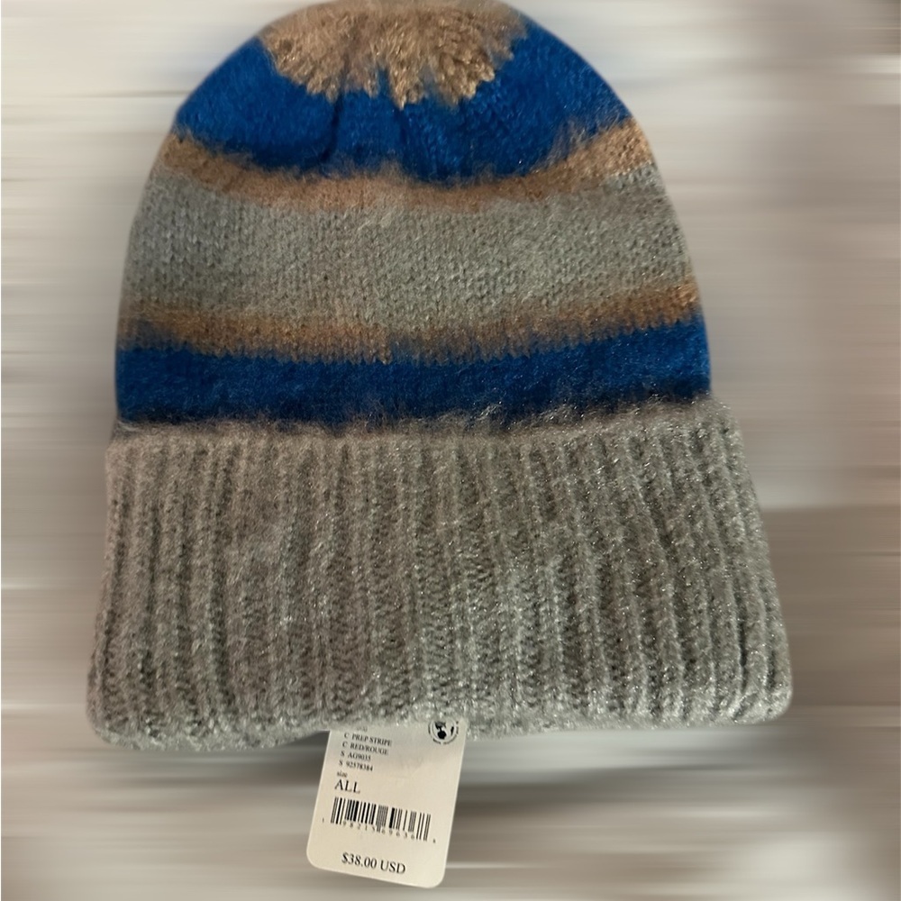 Free People in This Groove Striped Beanie in Prep Stripe nwt $38 - Picture 6 of 6